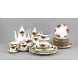 Resteservice, 64-tlg., Royal Albert, England, 20. Jh., Bone China, Dekor Old CountryRoses, farbig,