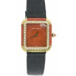 Girard Perregaux Korallen-Uhr, GG 750/000, Handaufzug Kal. 741-144, Uhrwerk läuft genau,Glas