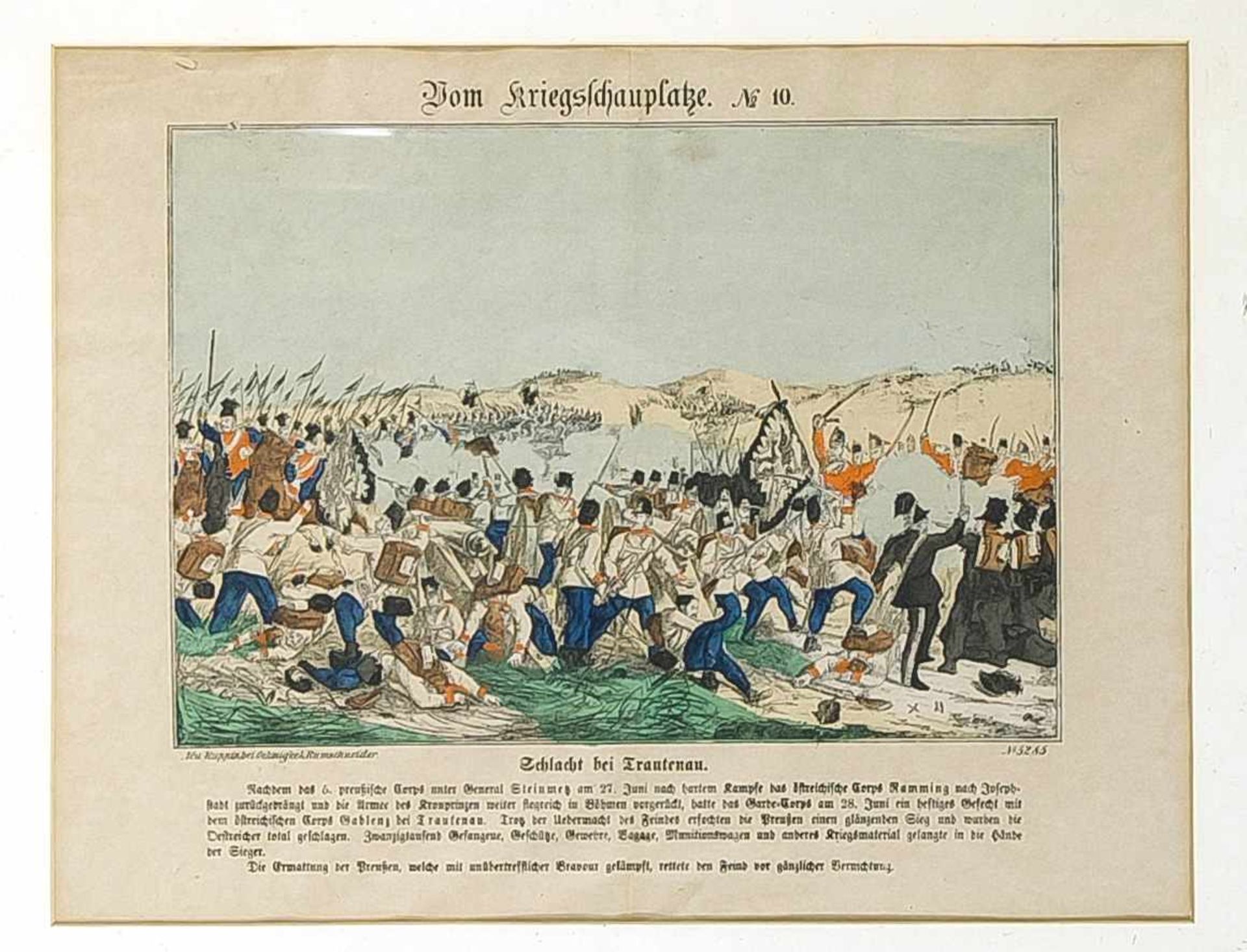 Neuruppiner Bilderbögen, Konvolut von 5 Schlachtenszenen, kol. Lithographien 1. H. 19.Jh., "Die - Bild 5 aus 5