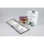 Alice Cooper, Halskette, 2x Hundert Dollar Note mit Alice Cooper Portrait, Setliste,Single,