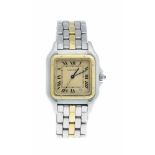 Cartier Herrenuhr Quarz, medium size, Panthere, Stahl/ Gold Gehäuse und Band, Saphirglas,