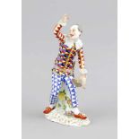 Harlekin mit Hut, Meissen, Marke nach 1934, 1. W., Entwurf Johann Joachim Kaendler(Arnsdorf 1706 -