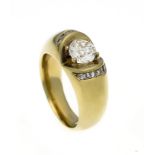 Brillant-Ring GG/WG 585/000 mit einem Altschliff-Brillanten 1,15 ctfeinesWeiß-Weiß(G-H)/lupenrein-