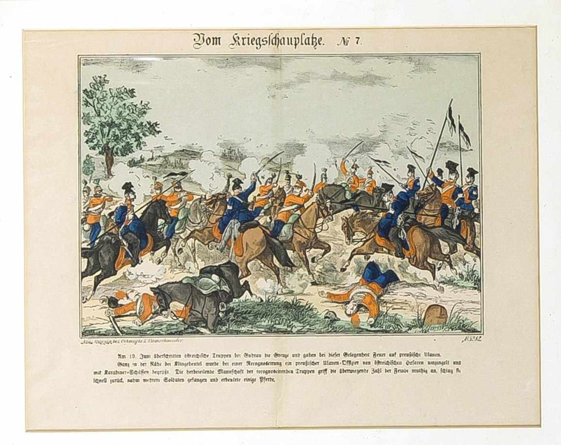 Neuruppiner Bilderbögen, Konvolut von 5 Schlachtenszenen, kol. Lithographien 1. H. 19.Jh., "Die - Bild 4 aus 5