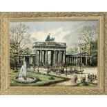 H. Brüggemann, dt. Maler 1. H. 20. Jh., das Brandenburger Tor mit reicher Figurenstaffageim Stil der