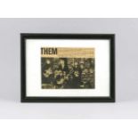 Them, Zeitungsauschnitt, ohne Jahresangabe mit Originalautogrammen, unter Glas, gerahmt,24 x 33