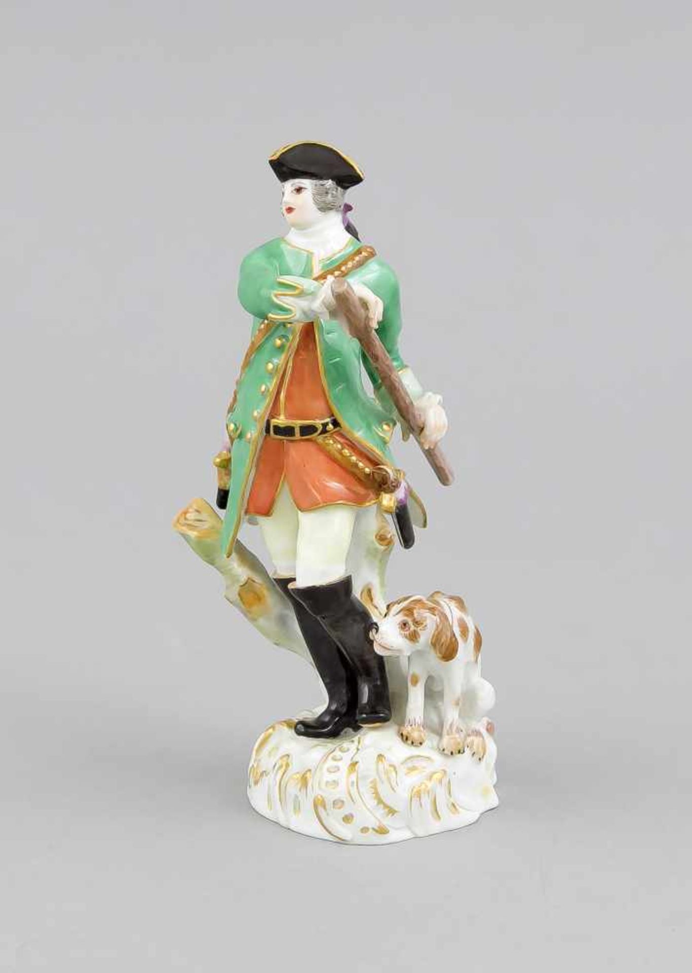 Jäger mit Hund, Meissen, nach 1973, 2. Wahl, Jäger mit Hund, Entwurf Friedrich Elias Meyerim Jahr