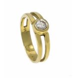 Brillant-Ring GG 750/000 mit einem Brillanten 0,58 ct W/PI1, RG 58, 5,0 gBrilliant ring GG 750/000