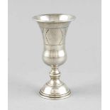 Judaica-Pokal, 20. Jh., Sterlingsilber 925/000, runder, gewölbter Stand, kurzer Schaft,