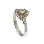 Brillant-Ring WG 585/000 mit einem Diamanten im Triangleschliff 1,0 ct fancybrown/SI
