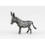 Stehender Esel, 20. Jh., Sterlingsilber 925/000, L. 7 cmStanding donkey, 20th century, Sterling