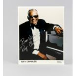 Ray Charles, Foto mit Originalautogramm, ohne JahresangabeRay Charles, photo with original