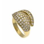 Brillant-Ring GG 585/000 mit Brillanten, zus. 1,07 ct TW/VS, RG 53, 5,6 gBrillant Ring GG 585/000