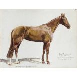 Albert Hinrich Hussmann (1874-1946), dt. Bildhauer und Pferdemaler, Portrait der Stute"Adria", Öl