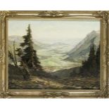 Otto Pippel (1878-1960), 'Blick vom Kreuzeck auf Garmisch-Partenkirchen, Öl/Lwd., u. re.sign., verso