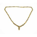 Brillant-Collier GG 585/000 mit Brillanten, zus. 0,60 ct TW/VVS-VS, mit Karabiner L. 43cm, 32,3