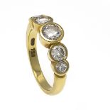 Brillant-Ring GG 750/000 mit 5 Brillanten, zus. 1,02 ct W/SI, RG 47, 3,8 gBrilliant ring GG 750/