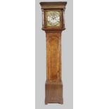 Standuhr, England um 1900, Uhrenkopf fankiert von Säulen, versilberter Zifferblattring undröm.