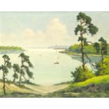 H. Fischer, 2. H. 20. Jh., "Am großen Fenster" an der Havel, Öl auf Lwd., u. li. sign., 40x 50 cm