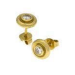 Brillant-Ohrstecker GG 585/000 mit je einem Brillanten, zus. 0,23 ct W/SI, D. 8 mm, 2,8 gBrillant