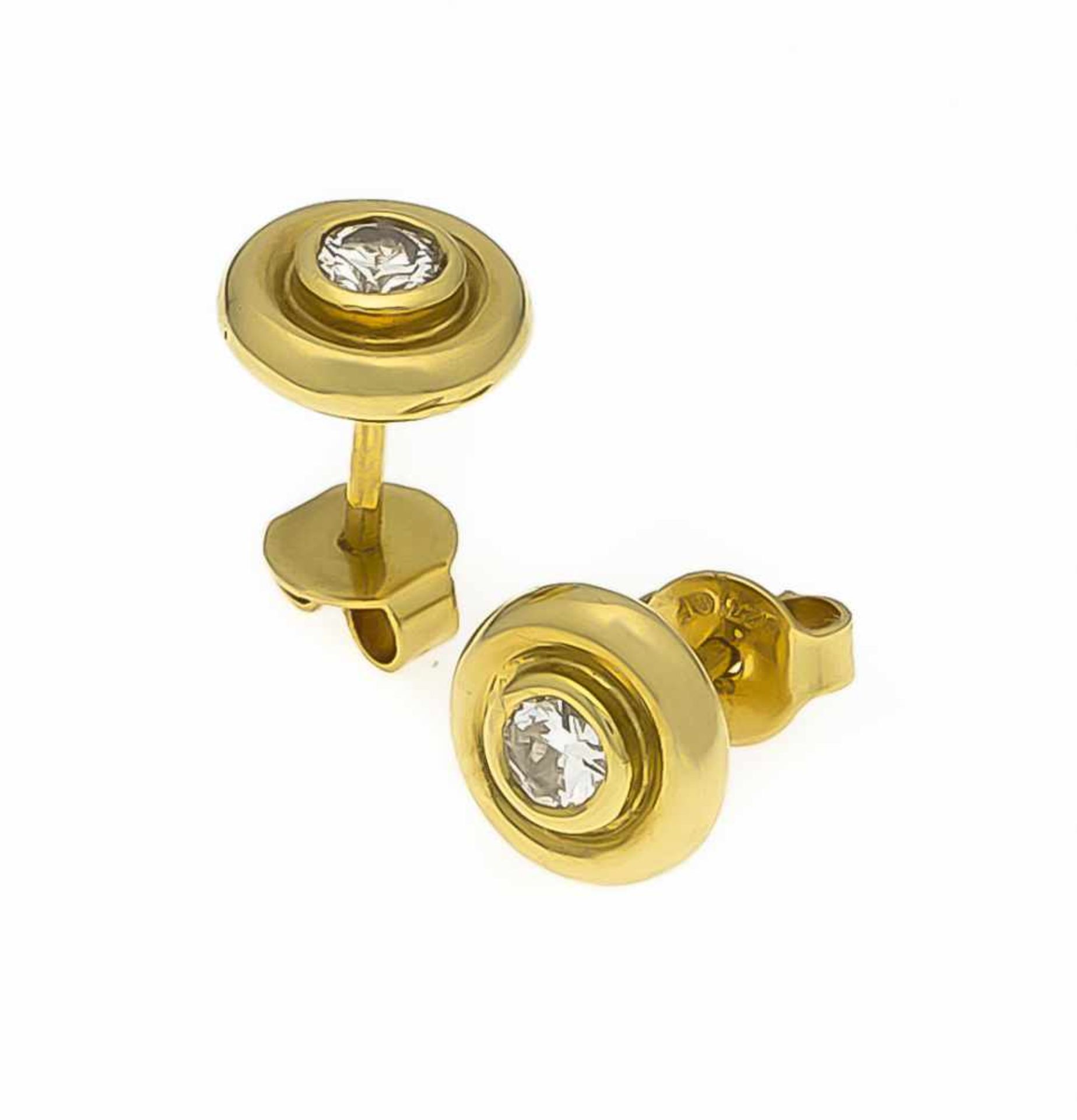 Brillant-Ohrstecker GG 585/000 mit je einem Brillanten, zus. 0,23 ct W/SI, D. 8 mm, 2,8 gBrillant