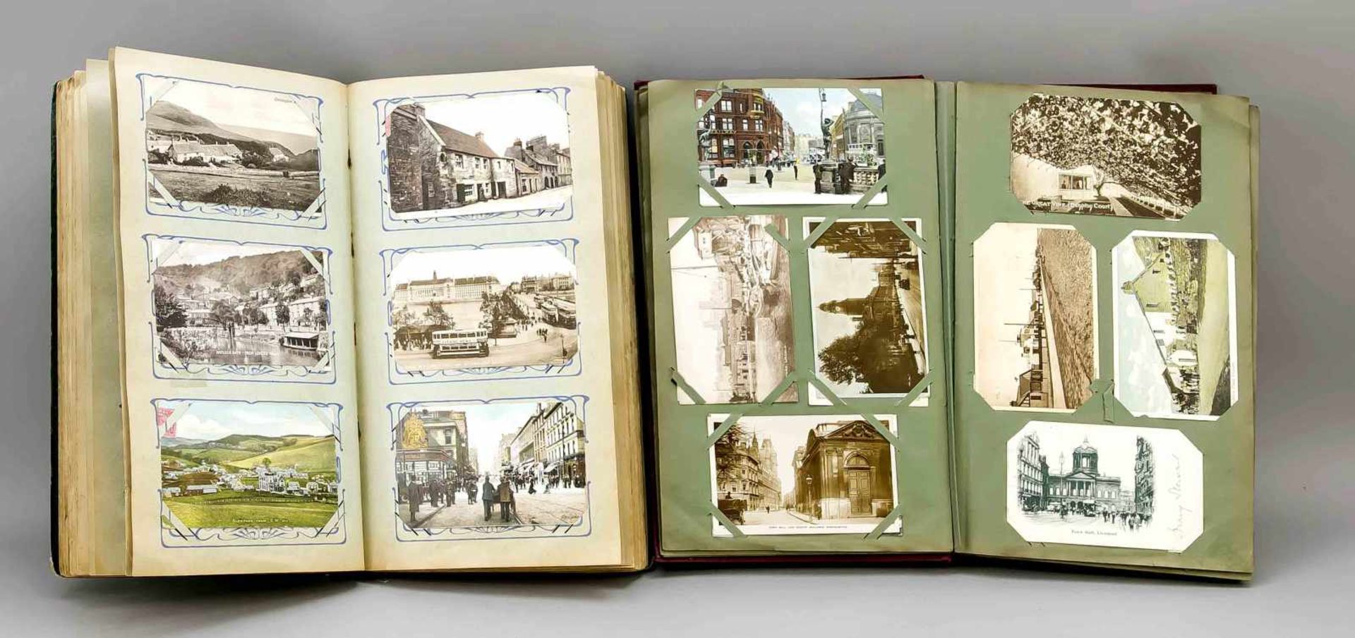 2 Alben Ansichtskarten, 1. V. 20. Jh., Groß-Britannien, insgesamt 708 Karten, je 38 x 21 x6 cm - Bild 2 aus 4