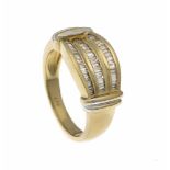 Diamant-Ring GG/WG 585/000 mit Diamant-Baguettes/Trapeze, zus. 1,30 ct l.get.W - W/SI-PI,RG 53, 5,