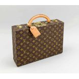 Louis Vuitton Schmucktresor (Modell Boite Bijoux 34), dunkles Leder mit typischemLogo-Print,