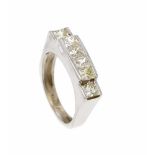 Brillant-Ring WG 585/000 mit 6 Diamanten im Princess-Cut, zus. 2,00 ctl.get.Weiß(I-J)/VVS2-VS1, RG