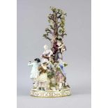 Gärtnergruppe am Baum, Meissen, Marke 1850-1924, 1. W., Entwurf von Michel Victor Aciernach Johann