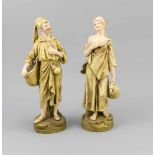 Figurenpaar, Royal Dux, Böhmen, 20. Jh., Mädchen mit entblößter Schulter und Krug,Modellnr. 1816,