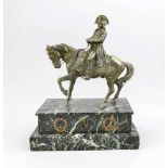 Louis Ernest Barrias (1841-1905), Reiterstandbild Napoleons, grün patinierte Bronze aufgrün