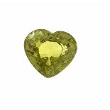 Chrysoberyll-Herz 1,29 ct, fac., Maße 6,75 x 6,05 x 3,96 mmChrysoberyl heart 1,29 ct, fac.,