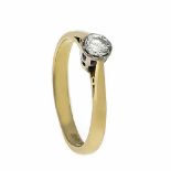 Brillant-Ring GG/WG 750/000 mit einem Brillanten, 0,15 ct W/SI, RG 44, Meisterpunze E.V.S.& Co., 1,7