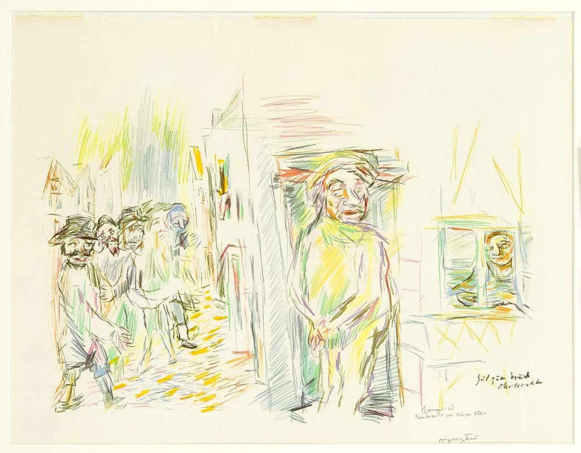 Oskar Kokoschka (1886-1980), große Farbserigraphie aus der Folge "Comenius", 1976, imStein sign.