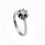 Brillant-Ring WG 750/000 mit einem Brillanten 0,49 ct l.get.W/PI, RG 54, 3,9 gBrilliant ring WG