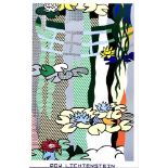 Roy Lichtenstein (1923-1997), nach, Plakat "Waterlilies with japanese bridge", Farboffset,am u. Rand