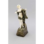 Anonymer Bildhauer des Art déco um 1920, Chryselephantinefigur einer Tänzerin, polychromkalt