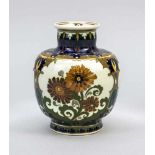 Jugendstil Vase, Rozenburg, den Haag, Anf. 20. Jh., Keramik, glasiert, gebauchte Form,umlaufende