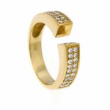 Brillant-Ring GG 750/000 mit Brillanten, zus. 0,36 ct W/SI, RG 60, 6,9 g