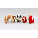 Konvolut Stofftiere, Japan/USA, 1960er Jahre. 4 x Dream Pets, 3 x mit Original-Schild:Spike,