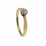 Altschliff-Diamant-Ring GG/WG 585/000 mit einem Altschliff-Diamanten 0,45 ct l.get.W/SI,RG 61, 3,0
