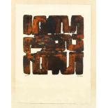 Pierre Soulages (*1919), "Eau-forte XI.", Farbaquatintaradierung von 1957 auf BFK RIVES(