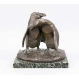 E. Brock, dt. Bildhauer Anfang 20. Jh., zwei Pinguine, patinierte Bronze, in Stand sign.,auf