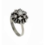 Brillant-Ring WG 585/000 mit 7 Brillanten, zus. 0,48 ct W/VS-SI, RG 51, 5,5 gBrilliant ring WG 585/