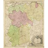 Zwei historische Landkarten von Brabant und dem Lauf der Mosel, teilkol. Kupferstiche ausNürnberg