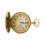 Sprungdeckel, Herrentaschenuhr Patek Philippe Geneve, 585 Gold, 3 Deckel, um 1900, Uhrwerksehr gut