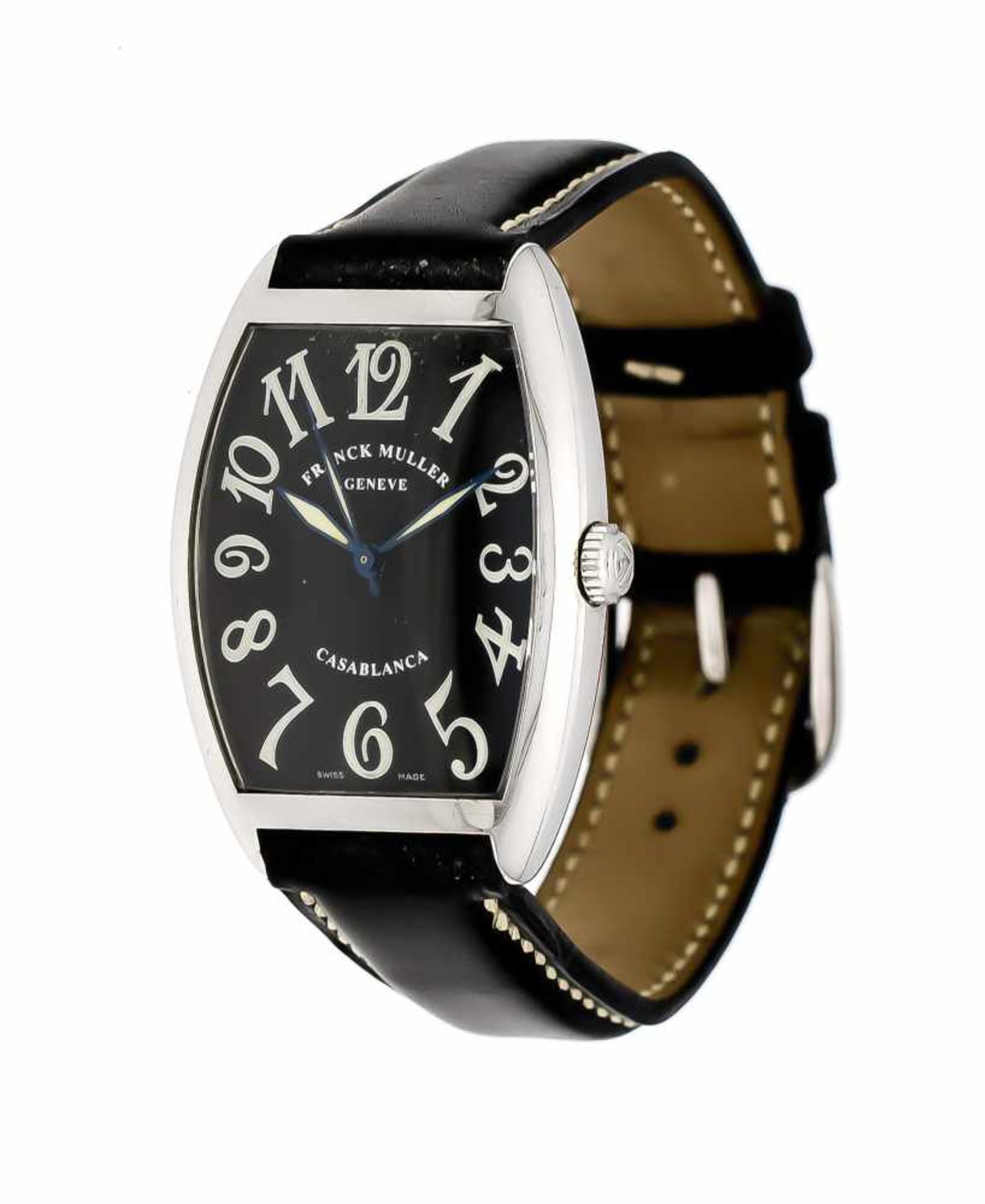 Herrenuhr Franck Muller, Automatic, Mod. Casablanca 2852 mit Lederband, 44 StundenGangreserve, Stahl