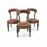 Satz von 4 englischen Stühlen, 19. Jh., Mahagoni massiv, 87 x 50 x 40 cm