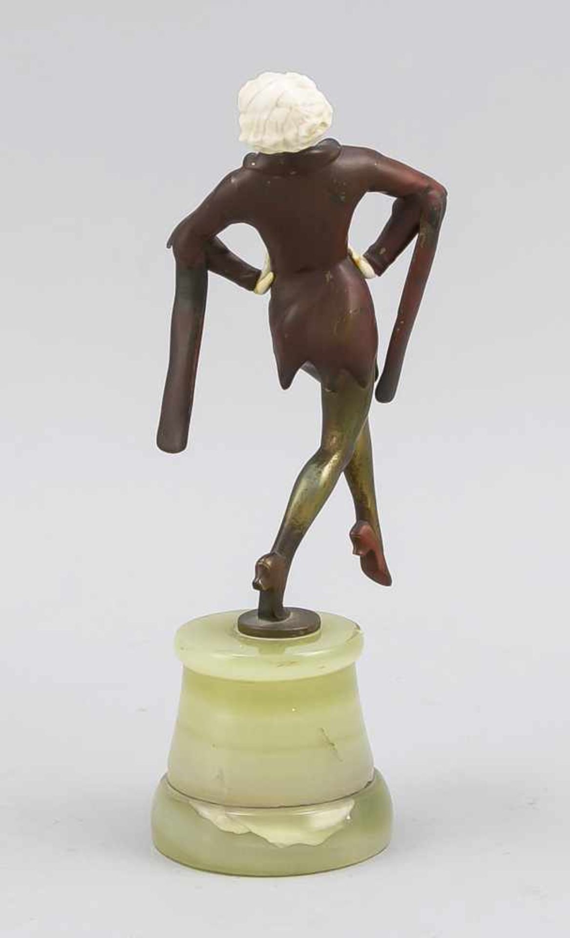 Josef Lorenzl (1892-1950) attrib., Tänzerin, Bronze, farbige Kaltpatinierung, Elfenbein, - Bild 2 aus 2